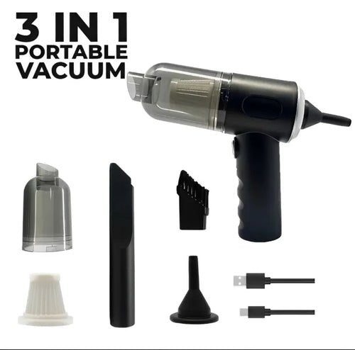 Portable 3-in-1 Mini Vacuum Cleaner – Handheld Car & Home Dust Cleaner